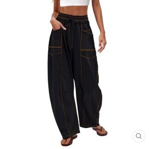 NWOT Black Joggers with Contrast Stitching